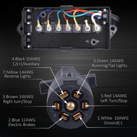 7-way trailer junction box|7 way spade wiring diagram.